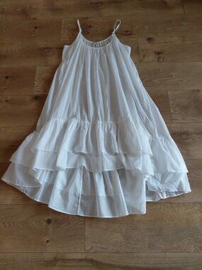 J. Crew Beachwear White Voile Clea Ruffle Dress Solids Cover Up Small
